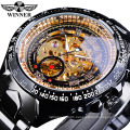 WINNER 432 Cheap price men mechanical wristwatch tourbillon design quality steel auto mechanical watch